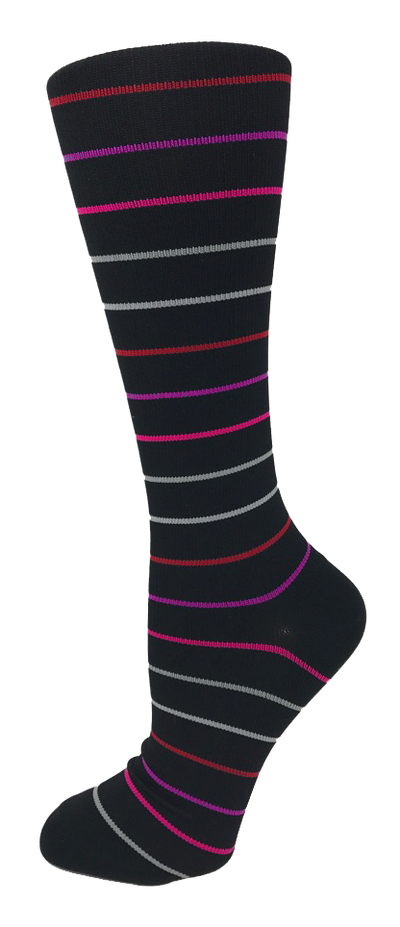 Black Stripes - Doctor's Choice 8-15 MmHg Knit Compression Socks