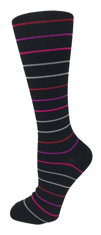 Black Stripes - Doctor's Choice 8-15 MmHg Knit Compression Socks