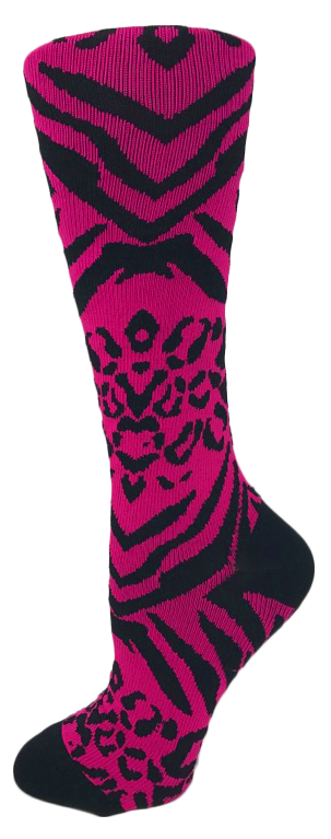 Pink Animal Print - Doctor's Choice 8-15 MmHg Knit Compression Socks